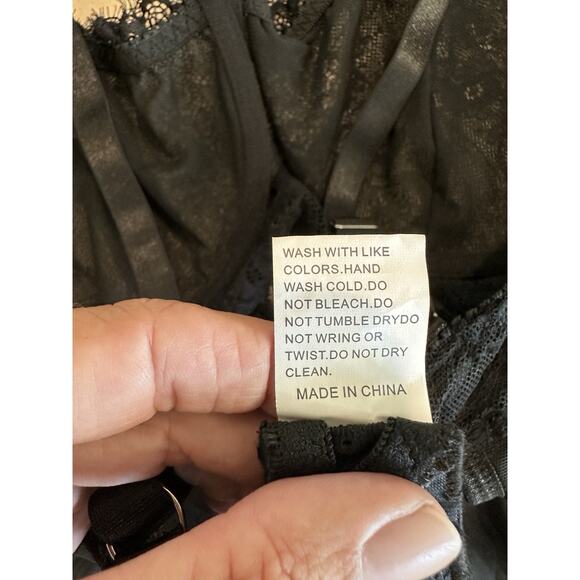 RoseSeek Women's Lingerie with Garter Black Plus Sz 4XL - Picture 4 of 5